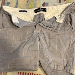 Hollister Light Gray Checkered Shorts